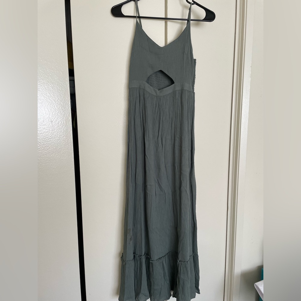 Aerie Olive Green Summer Maxi Dress XS